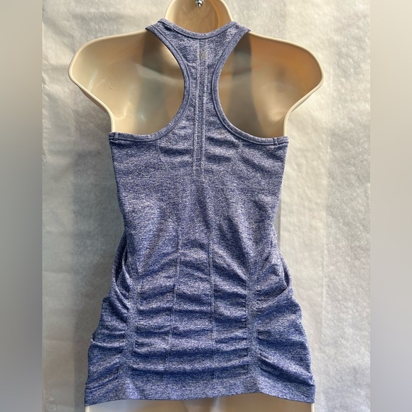 Athleta Fastest Track Blue/Purple Heather Women's Tank Top ruched Sz-XS.  Y1 - Picture 2 of 11